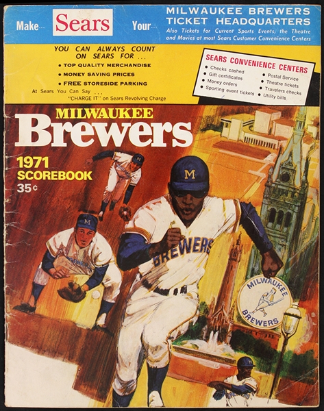 1971 Jim Kaat Minnesota Twins Signed Milwaukee Brewers County Stadium Program (JSA)