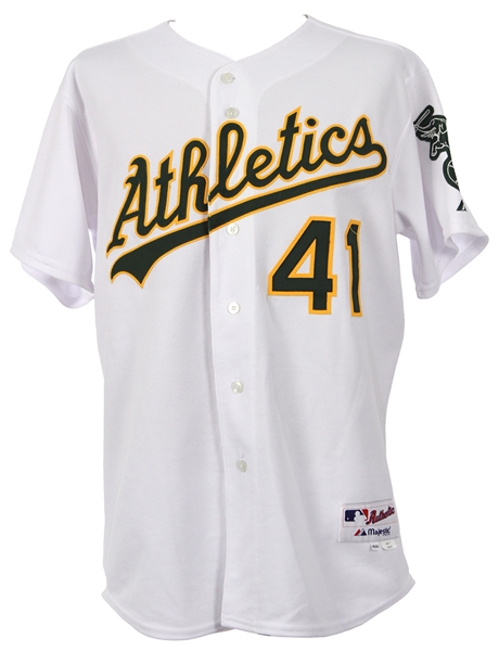 2003 Thad Bosley Oakland Athletics Game Worn Home Jersey (MEARS LOA)