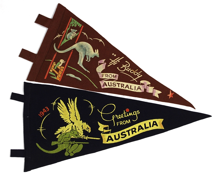 1941-1945 era Australia Kangaroo WW2 era 20” Pennant (2)