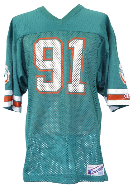 1988 Jeff Cross Miami Dolphins Home Jersey (MEARS LOA) Rookie Season