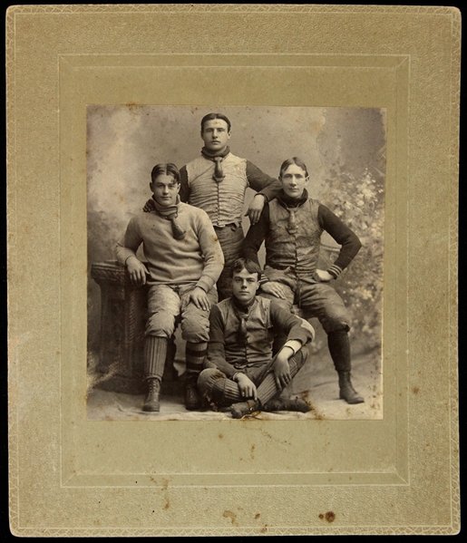 1890s-1910s Football Players 5.5" x 6.5" Mounted Studio Photo