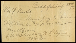 1897-98 Allie Brown Steve Travers 4.5 x 8 Boxing Handbill 