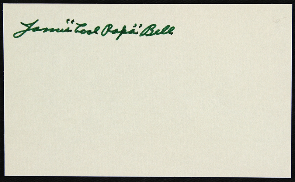 1970s James "Cool Papa" Bell Negro Leagues Signed 3" x 5" Index Card (JSA)