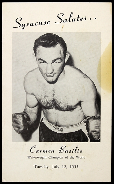 1955 Carmen Basilio World Welterweight Champion "Syracuse Salutes" Program (Carmen Basilio Estate)