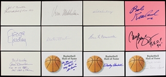 1970s-90s Basketball Hall of Fame Signed 3" x 5" Index Card Collection - Lot of 12 (JSA)