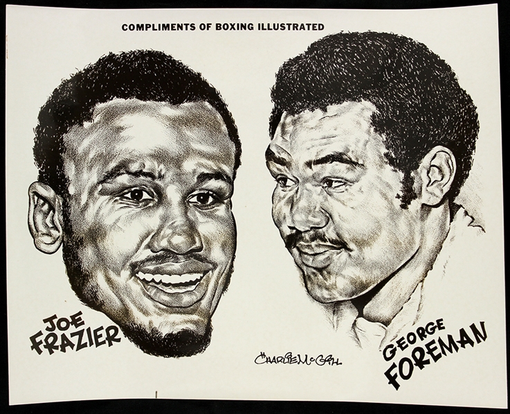 1973-76 Joe Frazier George Foreman World Heavyweight Champions 8" x 10" Boxing Illustrated Illustration