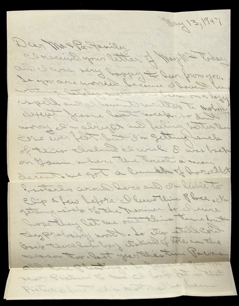 1947 Carmen Basilio World Welterweight & Middleweight Champion Signed Correspondence Carmen Basilio Estate 