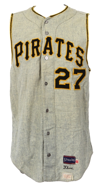 1969 Ron Kline Pittsburgh Pirates Game Worn Road Jersey Vest (MEARS LOA)