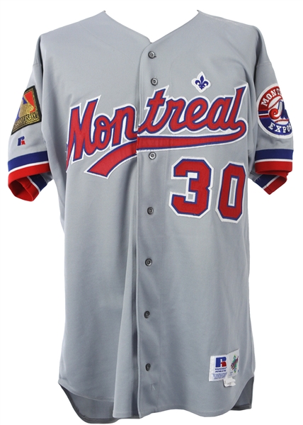1994 Cliff Floyd Montreal Expos Road Jersey w/MLB 125th Anniversary Patch (MEARS LOA)