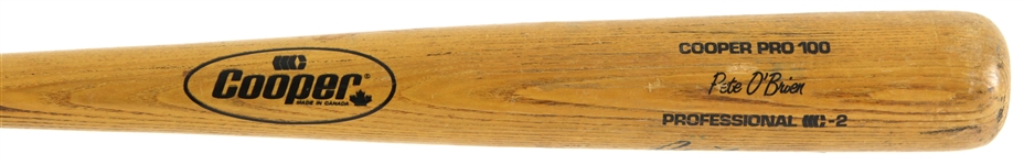 1980s-90s Pete OBrien Rangers/Indians/Mariners Signed Cooper Professional Model Game Used Bat (MEARS LOA/JSA)
