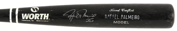 1992-95 Rafael Palmeiro Rangers/Orioles Signed Worth Professional Model Game Used Bat (MEARS LOA/JSA)