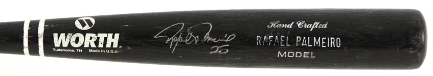 1992-95 Rafael Palmeiro Rangers/Orioles Signed Worth Professional Model Game Used Bat (MEARS LOA/JSA)