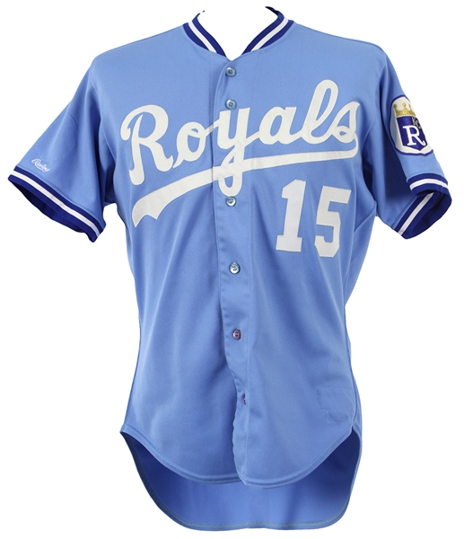 1987 Danny Jackson Kansas City Royals Game Worn Road Jersey (MEARS LOA)