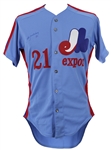 1980 Scott Sanderson Montreal Expos Signed Game Worn Road Jersey (MEARS LOA/JSA)