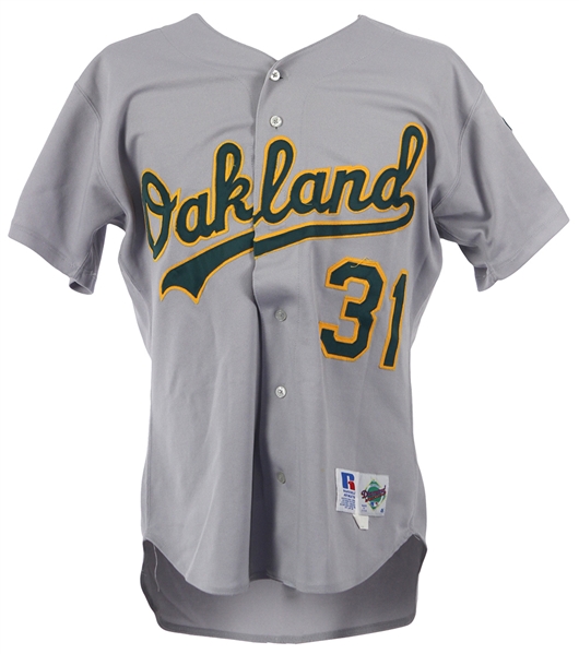 1998 Kevin Mitchell Oakland Athletics Game Worn Road Jersey (MEARS LOA)