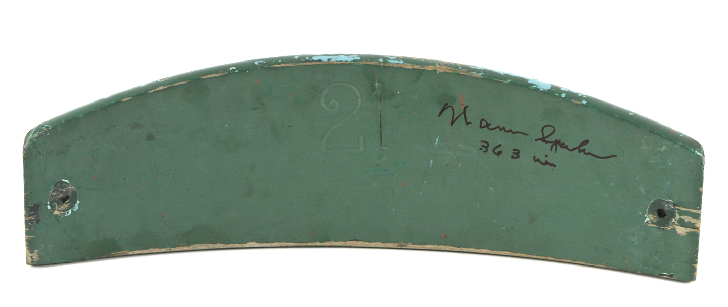1990s Warren Spahn Milwaukee Braves Signed County Stadium Seatback Section (JSA) Warren Spahn Estate