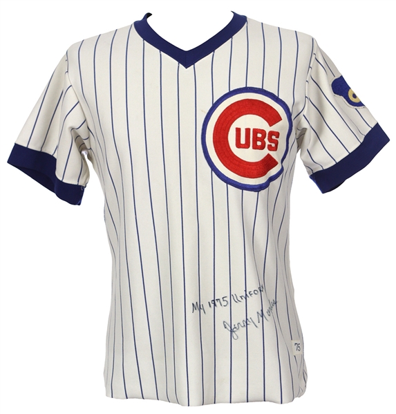 1975 Jerry Morales Chicago Cubs Signed Game Worn Home Jersey (MEARS LOA/JSA)