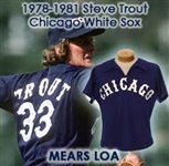 1978-81 Steve Trout Chicago White Sox Game Worn Road Jersey (MEARS LOA)
