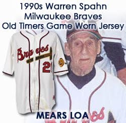 1990s Warren Spahn Milwaukee Braves Reunion Event Worn Jersey (MEARS LOA) Warren Spahn Estate