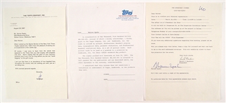 1970s-90s Warren Spahn Milwaukee Braves Correspondence & Trading Card Collection - Lot of 24 w/ Spahn Signed Contract, Unopened Packs & More (JSA) Warren Spahn Estate