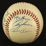 1956 American League All Stars Multi Signed OAL Harridge Baseball w/ 15 Signatures Including Yogi Berra, Al Kaline & More (JSA) Warren Spahn Estate
