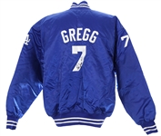 1990's Eric Gregg Los Angeles Dodgers Signed Quilted Jacket (JSA)