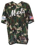 2010 St. Lucie Mets Signed Camouflage Jersey (MEARS LOA)