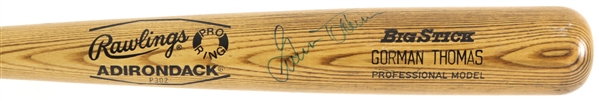 1985 Gorman Thomas Seattle Mariners Dual Signed Rawlings Adirondack Professional Model Bat (MEARS LOA/JSA)