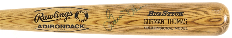 1985 Gorman Thomas Seattle Mariners Dual Signed Rawlings Adirondack Professional Model Bat (MEARS LOA/JSA)