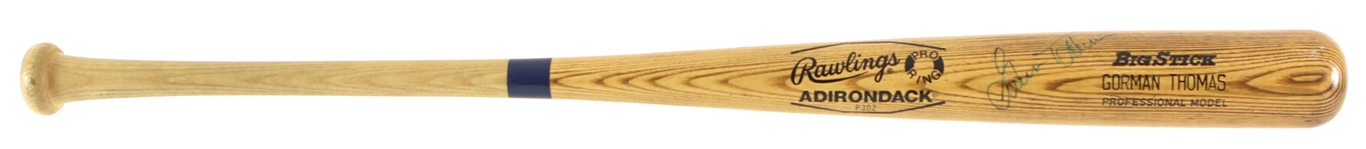 1985 Gorman Thomas Seattle Mariners Dual Signed Rawlings Adirondack Professional Model Bat (MEARS LOA/JSA)