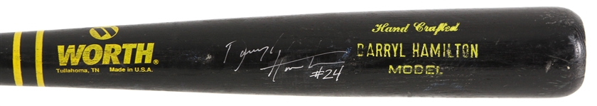 1992-95 Darryl Hamilton Milwaukee Brewers Signed Worth Professional Model Game Used Bat (MEARS LOA/JSA)
