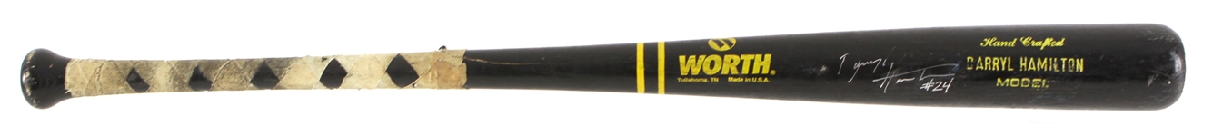 1992-95 Darryl Hamilton Milwaukee Brewers Signed Worth Professional Model Game Used Bat (MEARS LOA/JSA)