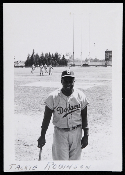 1950s Jackie Robinson Brooklyn Dodgers 3.25" x 4.5" Original Photo