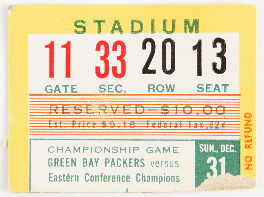 Lot Detail - 1961 NFL CHAMPIONSHIP GAME (GREEN BAY PACKERS - NEW