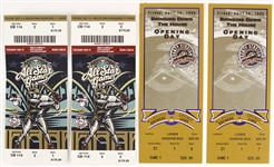 1999-2002 Warren Spahn Milwaukee Brewers Memorabilia Collection - Lot of 6 w/ Signed 2002 ASG Baseball, Jacket & Tickets (MEARS LOA/JSA) Warren Spahn Estate
