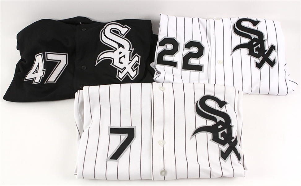 2002-08 Chicago White Sox Game Worn Jersey Collection - Lot of 3 (MEARS LOA/JSA)