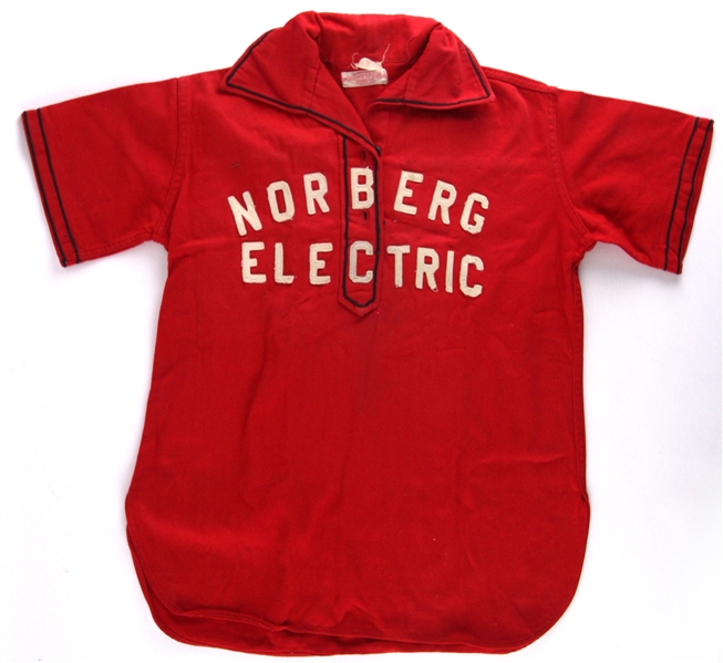 1930s Norberg Electric Game Worn Wisconsin & Felton Sporting Goods Baseball Uniform (MEARS LOA)