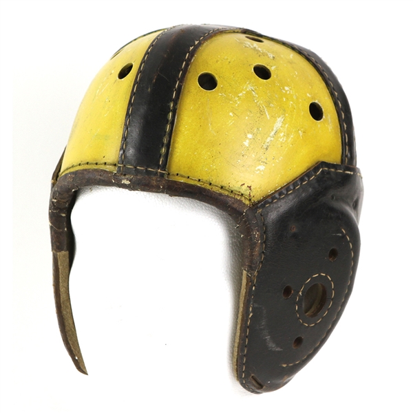 1930s Game Worn Goldsmith Football Helmet w/ 8 Strap Suspension System (MEARS LOA)