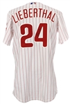 2005 Mike Lieberthal Philadelphia Phillies Signed Game Worn Home Jersey & Alternate Cap (MEARS LOA/JSA)
