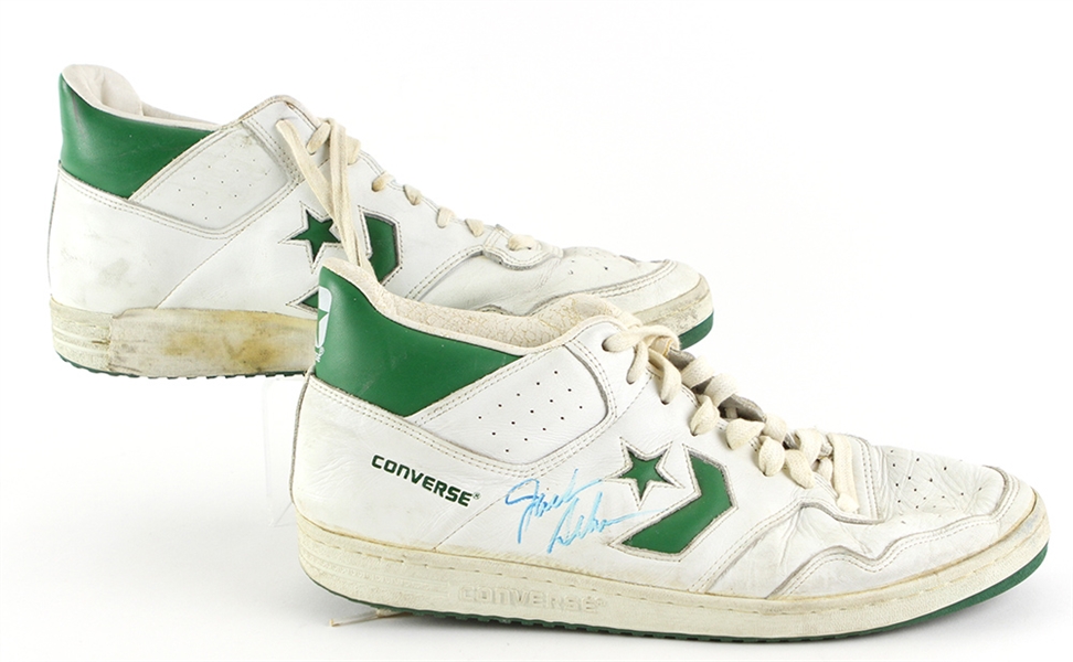 1986-87 Jack Sikma Milwaukee Bucks Signed Game Worn Converse Sneakers (MEARS LOA/JSA)