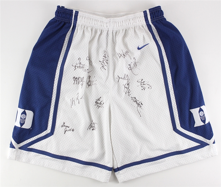 2002-04 Duke Blue Devils Team Signed Basketball Shorts w/ 15 Signatures Including Mike Krzyzewski, JJ Redick & More (JSA)