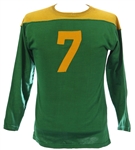 1940s Green & Gold #7 Game Worn Durene Football Jersey (MEARS LOA)