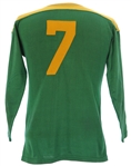 1940's Green & Gold #7 Game Worn Durene Football Jersey (MEARS LOA)