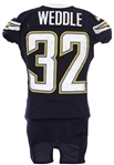 2012 (November 1) Eric Weddle San Diego Chargers Game Worn Home Jersey (MEARS LOA/Team Letter)