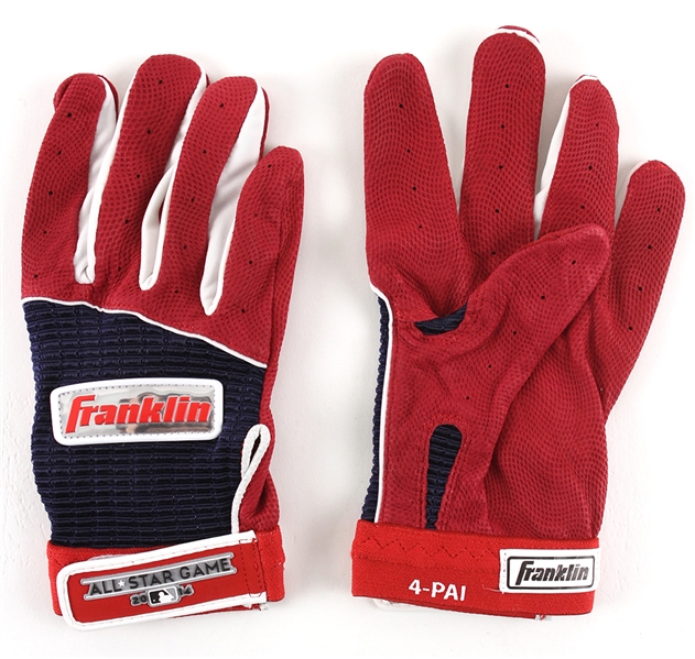 2014 Yadier Molina St. Louis Cardinals All Star Game Franklin Batting Gloves (MEARS LOA)