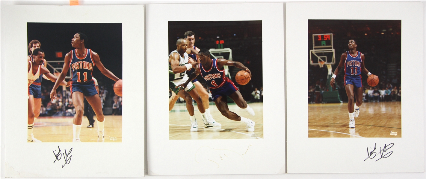 1980s/90s Detroit Pistons Vogue Photographer Studio Professional 11x14 Photo Lot (8 signed, 9 total) (JSA)