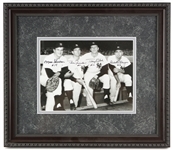 1990s Moose Skowron Bobby Richardson Tony Kubek Clete Boyer Signed 14" x 17" Framed Photo (JSA) Ken Sanders Collection