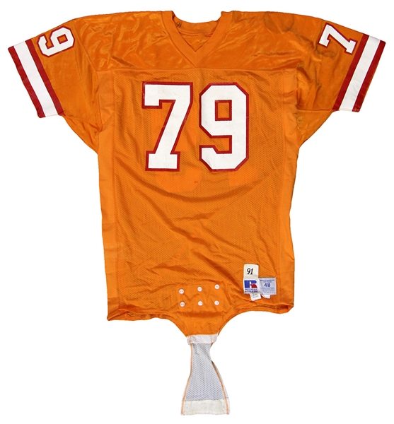 1991 Reuben Davis Tampa Bay Buccaneers Game Home Worn Uniform w/ Jersey & 2 Pairs of Pants (MEARS LOA)