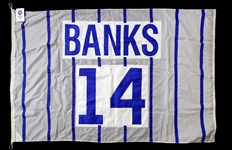 1990s-2000s Ernie Banks Chicago Cubs 45" x 68" Wrigley Field Stadium Flag (MEARS LOA/Cubs COA)