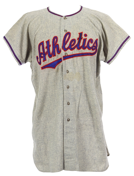 1954 Lee Wheat Philadelphia Athletics Game Worn Road Uniform (MEARS LOA) Last Season in Philadelphia